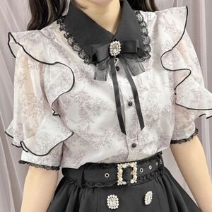 ROJITA - Floral Print Sheer Blouse